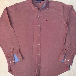 Izod Men's Red Checkered Button-Down Shirt